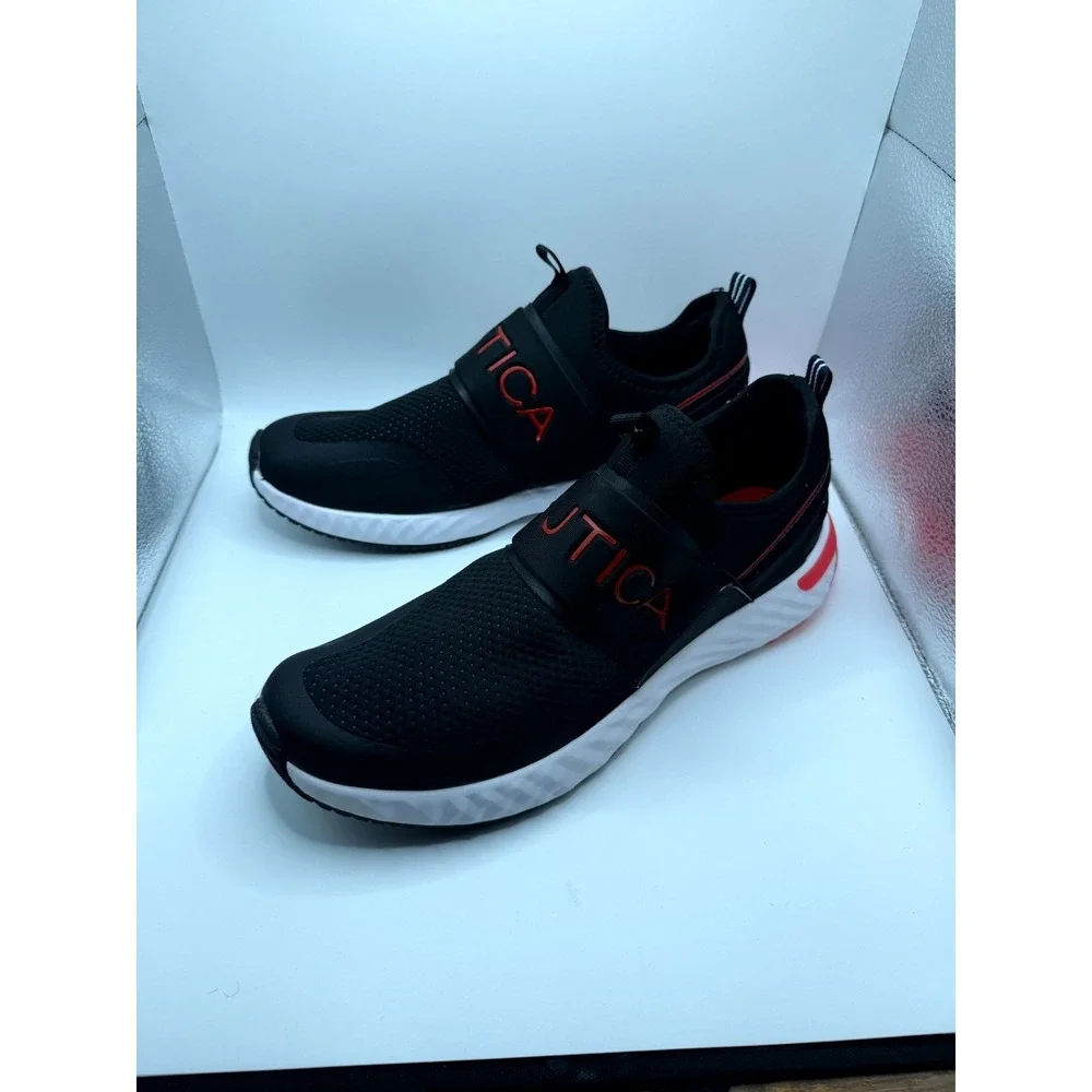 Nautica Zenton Men 11 Sneaker Black Low Top Casual Fashion Slip On Walking Shoes